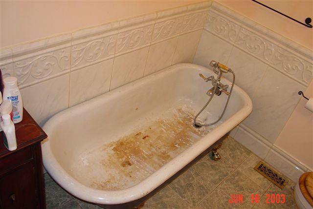 Old Worn Tub Before Reglaze